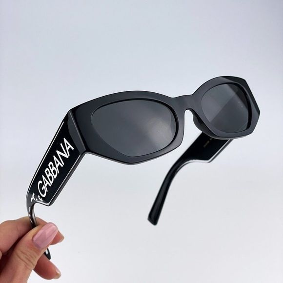 D&G DG6186 501/87 Sunglasses Black Dark Grey Cat Eye Women - Picture 2 of 12